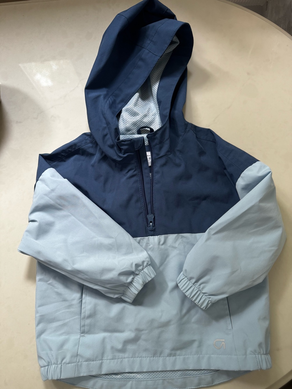 Baby GAP Kids Two-Tone Navy and Light Blue Hooded Windbreaker